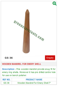 Mandril de madera para pulido de esmeril de 7 pulgadas, herramientas manuales para joyería y orfebrería |   N.º de artículo GS-36 - Product Image 2
