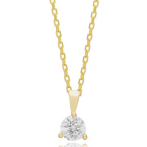 Rond Trois Griffe Zircon Pierre Charme Collier Pendentif En Gros Turc 925 Bijoux En Argent Sterling - Product Image 3