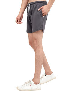 กางเกงกีฬาขาสั้นผ้าฟลีซแบบผูกเชือกกางเกงวิ่งแนวสตรีทของผู้ชายผ้าคอตตอน100% - Product Image 3