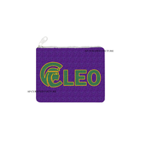 Porte-monnaie moderne et coloré avec fermeture éclair, orné de perles de qualité supérieure, broderie perlée, motifs élégants, Mardi Gras Hail Cleo