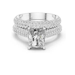 5.20 CT Radiant Cut Lab Diamond Engagement <b>Ring</b> <b>Set</b> for <b>Women</b> VVS-VS EF Clarity 18KT, 14KT, 10KT Gold & 925 Silver Rose, - Product Image 1