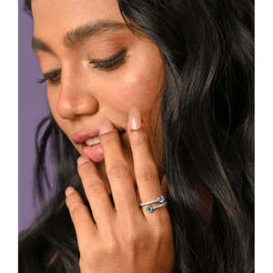 Anillos de Plata de Ley 925 de Primera Calidad para Mujer, Anillos Geométricos con Piedras Preciosas y Topacio, Chapados en Rodio, para Regalo - Product Image 4