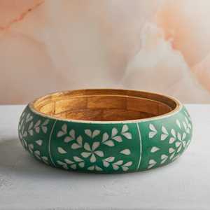 ชามเสิร์ฟทรงกลมลายกระดูกช็อกโกแลตฝังมุก งานฝีมือสุดพิเศษสำหรับงานแต่งงาน โดย Faizacraft - Product Image 3