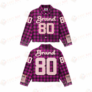 Chemise ample en flanelle épaisse de style streetwear, ourlet brut, coupe courte, chemise en flanelle à carreaux vintage pour hommes - Product Image 6