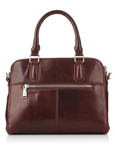Women's Burgundy/Maroon Genuine Leather Satchel <b>Handbag</b> Zipper Vintage Fashion Design Dual <b>Handles</b> Water Resistant Office Travel - Product Image 2