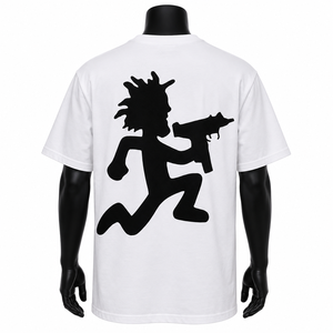 Camiseta blanca de manga corta para hombre con estampado de dibujos animados, corte regular, cuello redondo, estilo casual, jersey de algodón. - Product Image 2
