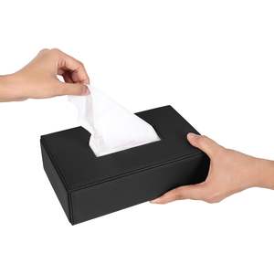 Porte-mouchoirs artisanal pour voiture, boîte à mouchoirs texturée couleur brun foncé - Product Image 2