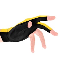Proveedor de Pakistán, Guantes de Billar de Alta Calidad con 3 Dedos, Transpirables, de Tela Negra, Marca Hub, Personalizables
