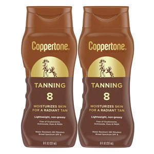 Coppertone <b>Tanning</b> <b>Sunscreen</b> Lotion SPF 8, 2 X 8 FL OZ, 8 FL OZ, 2 X 8 - Product Image 1