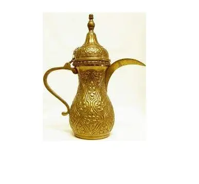 Dapur penggunaan katering item teh Arab Pot ketel Dallah nikel berlapis Finishing kuningan padat logam teko teh Dallah