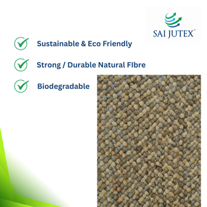 พรมเช็ดเท้าแบบถักด้วยมือทำจากปอกระเจาถักด้วยมือสีเทาทองพรมเช็ดเท้าขนาดใหญ่ผลิตด้วยมือจากผู้ผลิตโดยตรง - Product Image 2