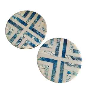 Luxury Designer Round Shape <b>Resin</b> Coasters Handmade Eco-Friendly Reusable <b>Table</b> <b>Top</b> Coaster Mats & Pads Export Quality Coasters - Product Image 5