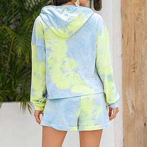 ชุดเซ็ตเสื้อฮู้ดดี้ลำลองและกางเกงขาสั้นสำหรับผู้หญิงขายดีที่สุด ผลิตจากผ้าโพลีเอสเตอร์/คอตตอนที่เป็นมิตรกับสิ่งแวดล้อม ระบายอากาศได้ดี ทนทาน เหมาะสำหรับกิจกรรมกลางแจ้ง แฟชั่นเสื้อผ้า - Product Image 6