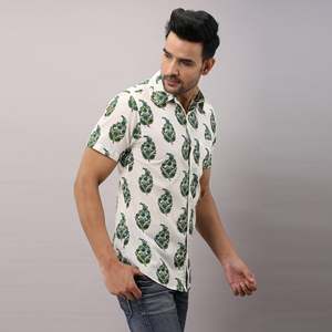 Camisa Casual de Algodón a Rayas Verdes para Hombre, 100% Popelina, Cuello con Botones, Transpirable, Corte Regular, Talla 6XL, Camisas de Vestir - Product Image 4