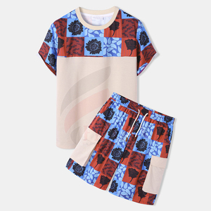 ชุดเสื้อกางเกง2ชิ้นสำหรับผู้ชาย,เสื้อยืดลำลองพิมพ์โลโก้แบบสั่งตัด - Product Image 1