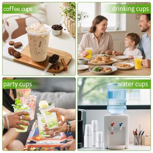 Vasos Desechables de 9oz PET/PLA con Tapas y Pajitas, a Prueba de Fugas, Libres de BPA, Duraderos y Ecológicos para Fiestas, Eventos, Bebidas Frías y Café - Product Image 6