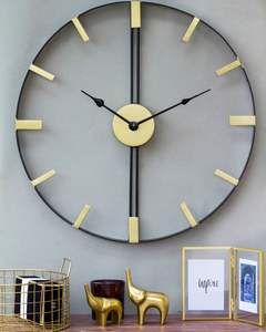 Horloges murales rondes en métal avec mouvement silencieux et design classique pour les besoins de décoration de chambre ou de salon - Product Image 2