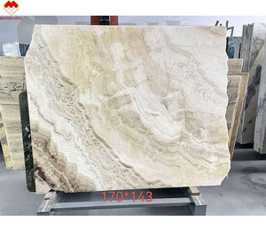 תבנית גל לבן אוניקס עם תאורה אחורית onx עץ עם ורידים צהובים עם פרסיה לבנה עבור חיפוי קיר ואריח רצפה - Product Image 2