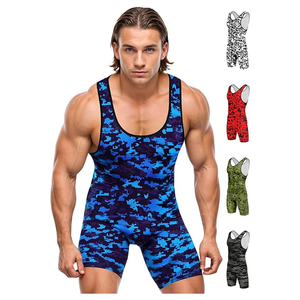 Wrestling Gym Sports Singlet Levantamiento de pesas Elástico Levantamiento de pesas Medias de boxeo Monos BSCI Ropa deportiva al por mayor - Product Image 4