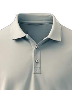 <b>Mens</b> short sleeve polo <b>shirt</b> soft cotton breathable light beige casual wear plain golf tee <b>collar</b> button summer top OEM custom - Product Image 5