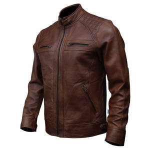 Chaqueta de Cuero Personalizada de Alta Calidad para Hombre, con Cuello Alto y Diseño Frontal Hecho a Mano - Product Image 2