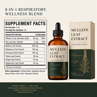 Extrait Liquide de Feuilles de Molène en Gros pour Adultes 8-en-1 – Complément Naturel pour la Santé Pulmonaire, Cheveux de Cheval, Gingembre, Menthe Poivrée, Respiratoire