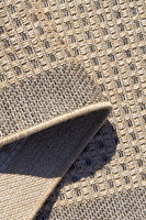 Tapis à poils longs en polypropylène tissé à la machine, beige naturel, abstrait, résistant aux taches, lavable, 6 mm, léger, moderne, pour salon