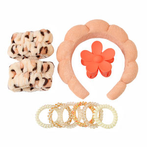 Pyc Hair Accessories Set Headband Flower Clips Elastic Bands For Girls Kids Mixed Colors Cute Gift Set Wholesale - Product Image 2