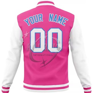 เสื้อแจ็กเก็ตเบสบอลผ้าขนแกะแขนเสื้อหนังสีสตรีทผ้ากำมะหยี่ปักลายเสื้อโค้ชสำหรับฤดูหนาวงาน OEM ตามสั่ง - Product Image 6