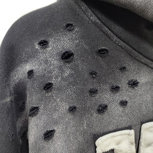 Sweat à capuche lavé à l'acide avec broderie en détresse | Vente en gros de sweats à capuche surdimensionnés Streetwear vintage | Logo personnalisé OEM Sweatshirt Fournisseur - Product Image 3