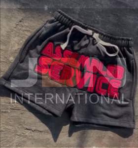 High Quality Manufacturer Custom Streetwear Cotton Puff Printing Pocket Vintage Distressed Acid Wash <b>Sweat</b> <b>Shorts</b> <b>for</b> <b>Men</b> - Product Image 1