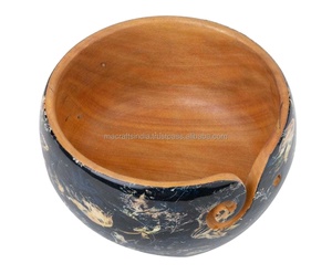 Bol de rangement de fil à tricoter en bois antique fait à la main boîte-cadeau imprimée en bois de haute qualité artisanat en bois boîtes en bois signes muraux - Product Image 2