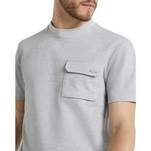 T-shirt homme 2024, coupe classique, respirant, 100% coton, écologique, motif uni, manches courtes, avec poche poitrine. - Product Image 5