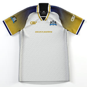 Camiseta de fútbol unisex respetuosa con el medio ambiente de poliéster 100% sublimado personalizado OEM, cuello en V, tela de malla de secado rápido, equipo personalizado - Product Image 1