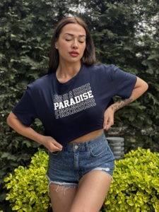 Camisetas de precio de fábrica para mujer, Top corto, camisa de algodón con estampado personalizado de Turquía, camiseta de gran tamaño superventas, colores sólidos, OEM y ODM - Product Image 2