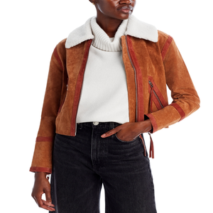 Blanknyc Brown <b>Suede</b> Leather <b>Jacket</b> with Faux Fur Collar - Product Image 4