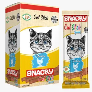 THE ใหม่ SNACKY แมวติดที่มีรสไก่กล่อง25ชิ้น Origine ตุรกี