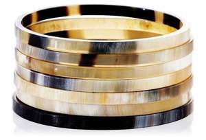 LOOK HORN Bracelet en corne de vache de buffle naturel fait à la main et de luxe pour hommes et femmes - Product Image 4