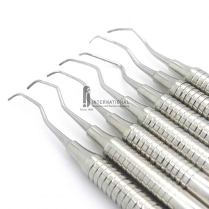 Gracey, 7 Uds., juego de instrumentos dentales manuales, ligero, reutilizable, de acero inoxidable, mango hueco, base, escalador de Hoz, cureta - Product Image 6