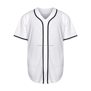 Wholesale Mens Blank Plain 100% Polyester Mesh Button Down Shirts Sports Short Sleeve Outdoor <b>Baseball</b> Jersey - Product Image 1
