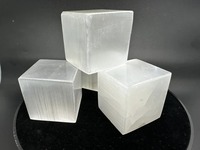 Cubo de Cristal de Selenita y Ágata Hecho a Mano, Cargado con Reiki, Gema Curativa, Equilibrio de Chakras, Alivio de la Ansiedad, Meditación, Amuleto para el Hogar