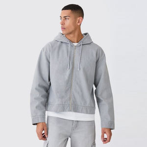 Sudaderas con Capucha Extra Grandes para Hombre de la Mejor Calidad, Estilo Vintage, Lavado Ácido, Estilo Hip Hop, de Mezclilla - Product Image 3