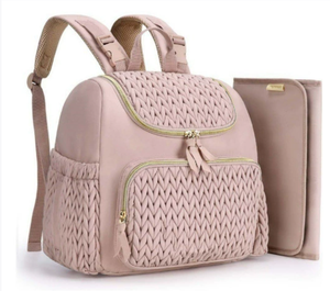 Miya mode Portable Polyester tresse mousse broderie couture Patchwork taille moyenne maman sacs bébé couche-culotte sac à dos - Product Image 5