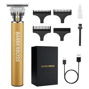 Tondeuse à barbe rechargeable professionnelle pour hommes, tondeuse à cheveux, étanche IPX7, lame en acier inoxydable, alimentation USB, interface française - Product Image 6