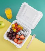 Boîte à bento jetable en bagasse écologique de haute qualité pour vente en gros 2025, conteneur alimentaire rapide, logo personnalisé, Madhya Pradesh Inde