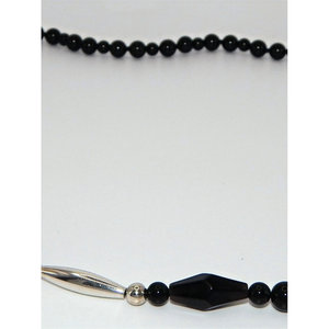 Vintage alla moda. Collana in argento Sterling 925 con perle di diamante in onice nero 18K catene in oro per fidanzamento - Product Image 3