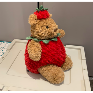 Ours en peluche super doux de 25 cm, motif fraise, personnage d'anime, pour enfants, cadeau d'anniversaire, avec rembourrage en coton PP - Product Image 4
