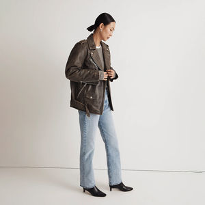 Veste en cuir imprimée personnalisable de haute qualité pour femmes imperméable respirant coupe-vent manteau de moto écologique - Product Image 2