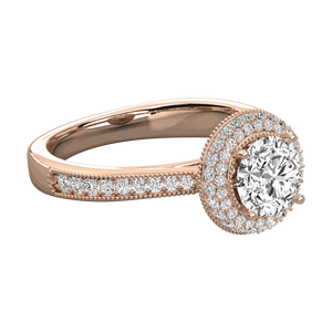 Bague de fiançailles en diamant rond pour elle - Product Image 2