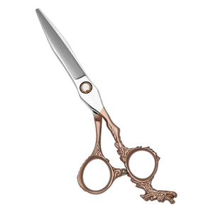 Ciseaux de coiffure en acier métallique à lame tranchante droite pour la beauté meilleure qualité Dragon poignée cisaillement acier au carbone - Product Image 4